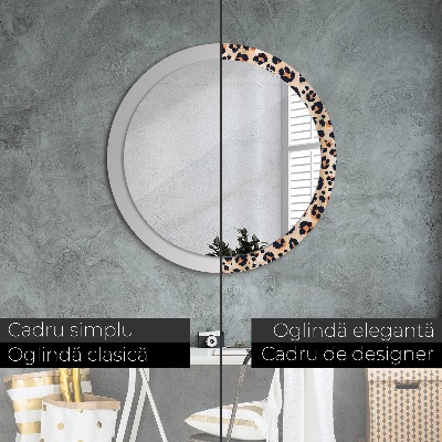 Round decorative wall mirror Wild pattern