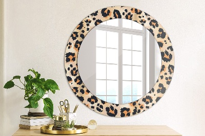 Round decorative wall mirror Wild pattern