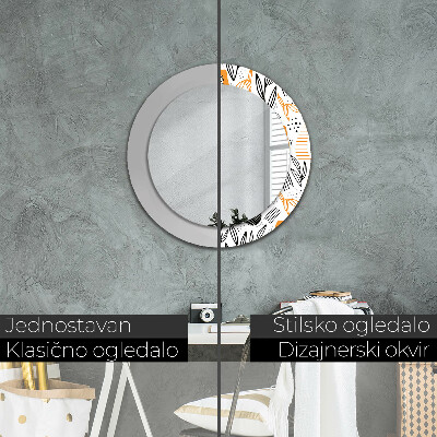 Round decorative wall mirror Papaya pattern