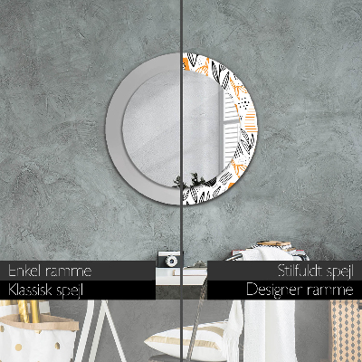 Round decorative wall mirror Papaya pattern