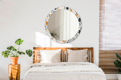 Round decorative wall mirror Papaya pattern