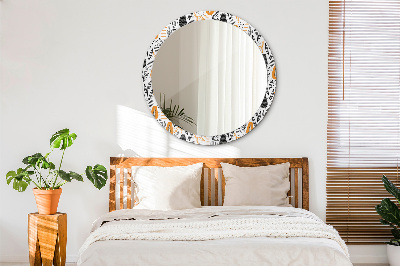 Round decorative wall mirror Papaya pattern