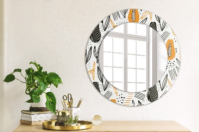 Round decorative wall mirror Papaya pattern