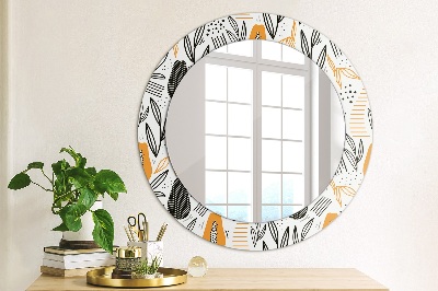 Round decorative wall mirror Papaya pattern