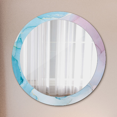 Round decorative wall mirror Modern marble texture