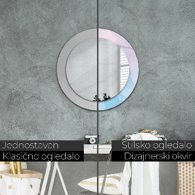 Round decorative wall mirror Modern marble texture