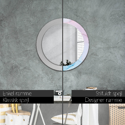 Round decorative wall mirror Modern marble texture