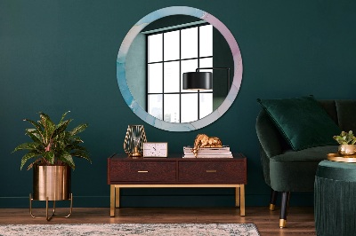 Round decorative wall mirror Modern marble texture