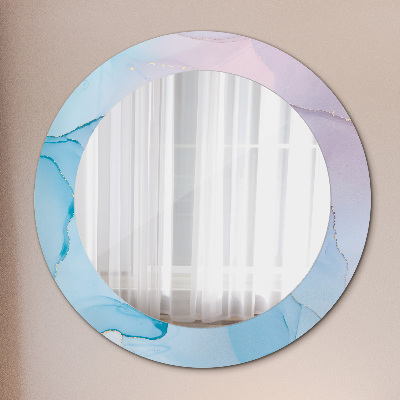 Round decorative wall mirror Modern marble texture