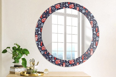 Round decorative wall mirror Symbol of london