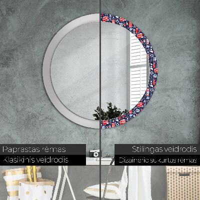 Round decorative wall mirror Symbol of london