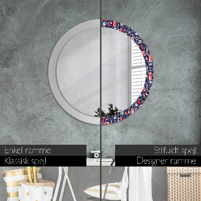 Round decorative wall mirror Symbol of london