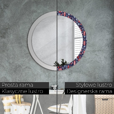 Round decorative wall mirror Symbol of london