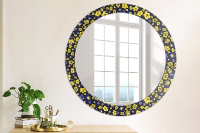 Round decorative wall mirror Cute small flowers