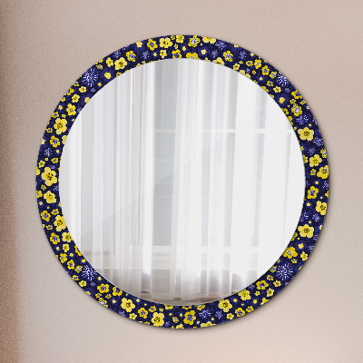 Round decorative wall mirror Cute small flowers