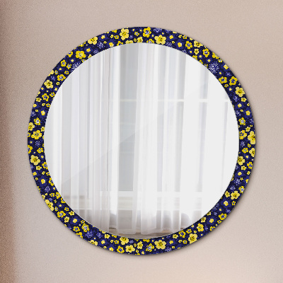 Round decorative wall mirror Cute small flowers