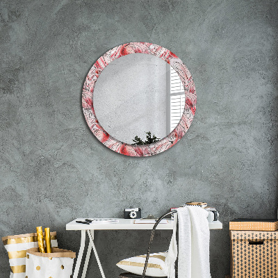 Round decorative wall mirror Flamingo pattern