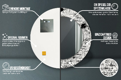 Round decorative wall mirror Scribbles pattern