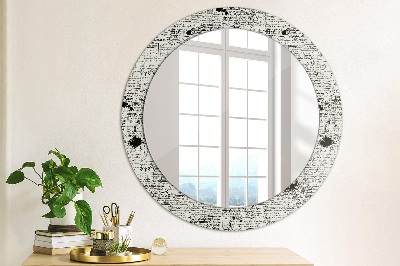 Round decorative wall mirror Scribbles pattern