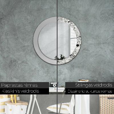 Round decorative wall mirror Scribbles pattern