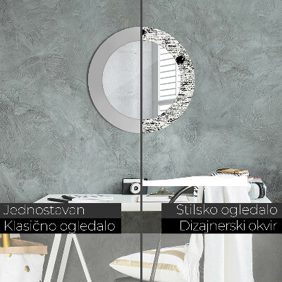 Round decorative wall mirror Scribbles pattern