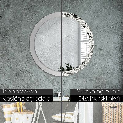 Round decorative wall mirror Scribbles pattern