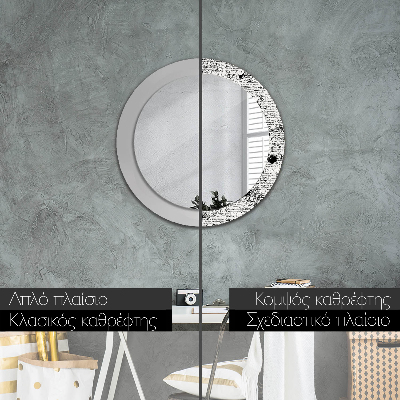 Round decorative wall mirror Scribbles pattern