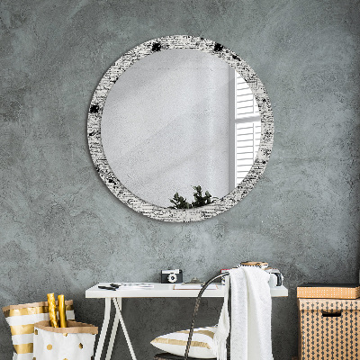 Round decorative wall mirror Scribbles pattern