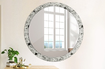 Round decorative wall mirror Scribbles pattern