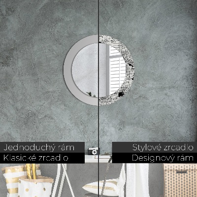 Round decorative wall mirror Scribbles pattern