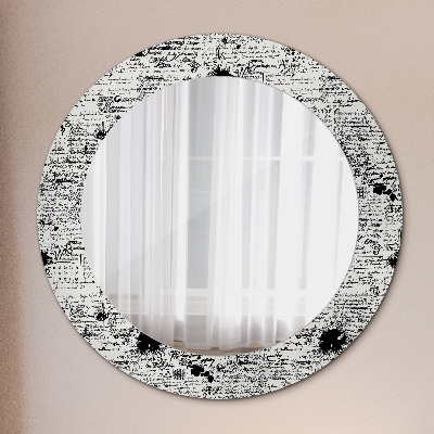 Round decorative wall mirror Scribbles pattern