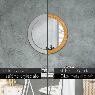 Round decorative wall mirror Metal surface