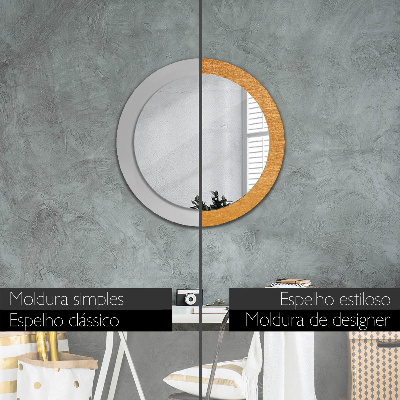 Round decorative wall mirror Metal surface