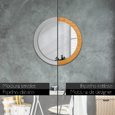 Round decorative wall mirror Metal surface