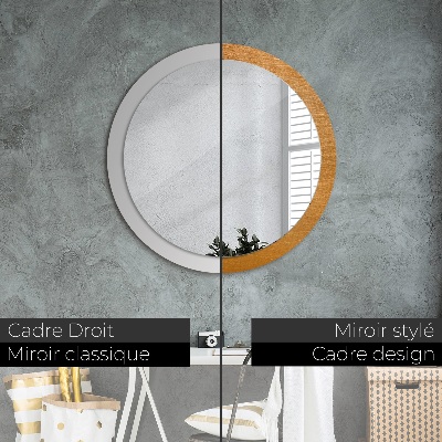 Round decorative wall mirror Metal surface