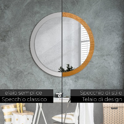 Round decorative wall mirror Metal surface