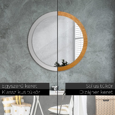 Round decorative wall mirror Metal surface