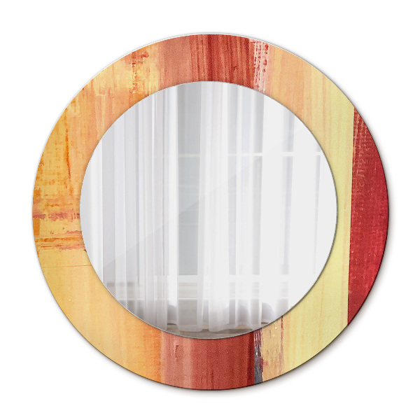 Round decorative wall mirror Abstract painting