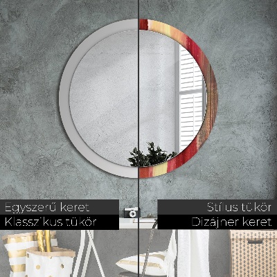 Round decorative wall mirror Abstract painting