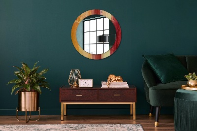 Round decorative wall mirror Abstract painting