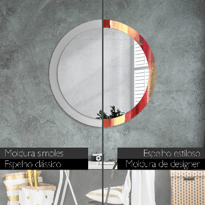 Round decorative wall mirror Abstract painting