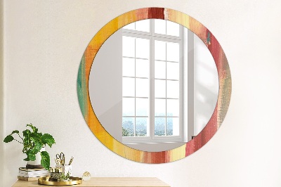 Round decorative wall mirror Abstract painting