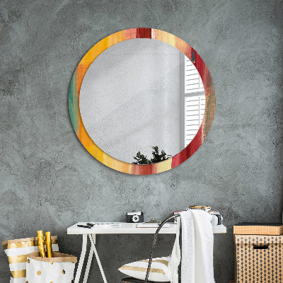 Round decorative wall mirror Abstract painting