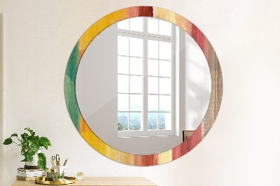 Round decorative wall mirror Abstract painting