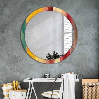 Round decorative wall mirror Abstract painting