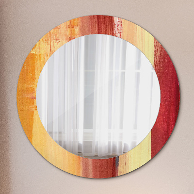 Round decorative wall mirror Abstract painting