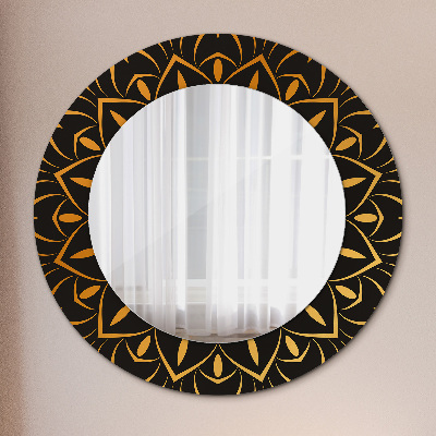 Round decorative wall mirror Gold mandala