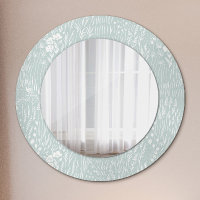 Round decorative wall mirror Hand drawn composition