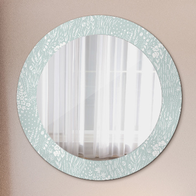 Round decorative wall mirror Hand drawn composition