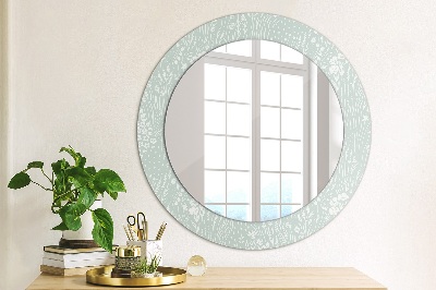 Round decorative wall mirror Hand drawn composition